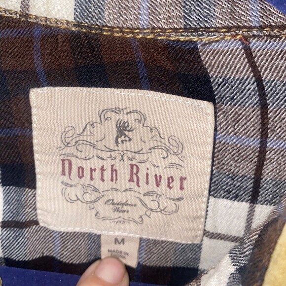 North River barn flannel chore shacket plaid Snap Up Outdoor M jacket - Picture 5 of 11
